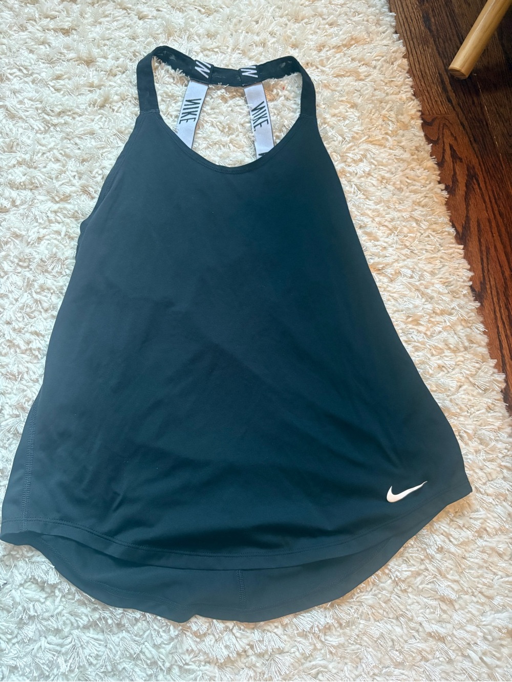 Nike Black Racerback Training Tank with White Swoosh